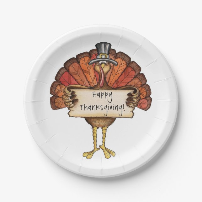 Thanksgiving Custom Paper Plates/Turkey Plates (Front)