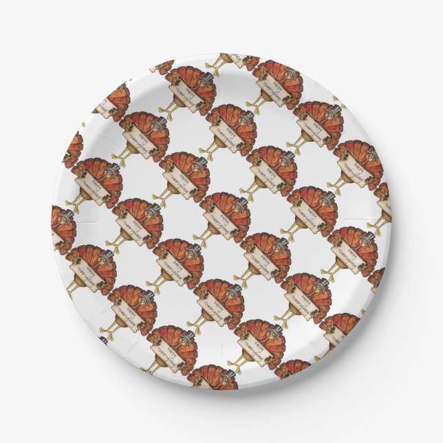 Thanksgiving Custom Paper Plates/Turkey's Paper Plates (Front)