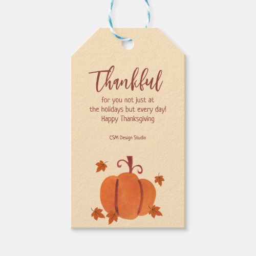 Thanksgiving Customer Thank You Custom Gift Tags