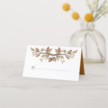 Thanksgiving Cute Fall Foliage Place Cards by decor_de_vous at Zazzle