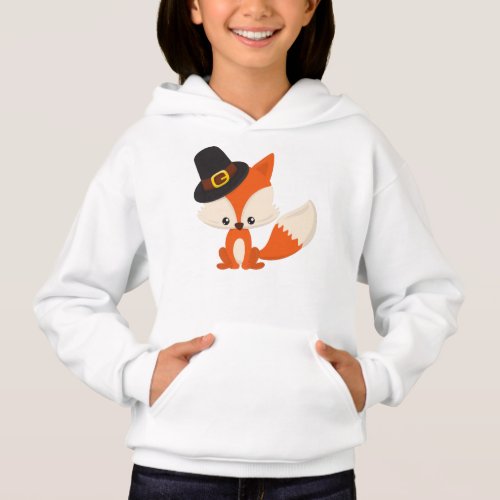 Thanksgiving Cute Fox Pilgrim Fox Pilgrim Hat Hoodie