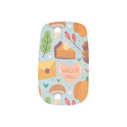 Thanksgiving Cute Hallo Pumpkin Fall Pattern Minx Nail Art