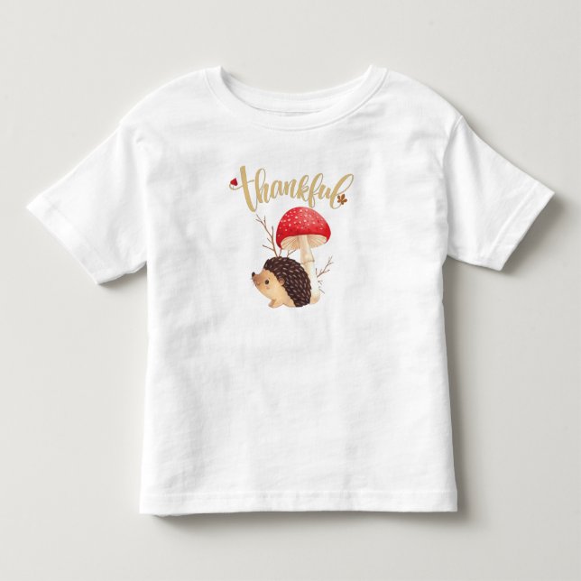 Thanksgiving Cute Kawaii Hedgehog  Autumn Thankful Toddler T-shirt (Front)