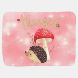 Thanksgiving Cute Kawaii Hedgehog Baby Blanket