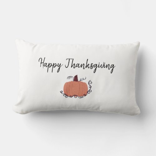 Thanksgiving Cute Orange Pumpkin  Lumbar Pillow