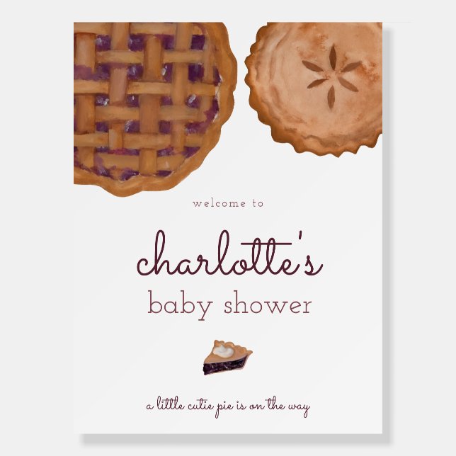 Thanksgiving Cutie Pie Baby Shower Welcome Sign (Front)
