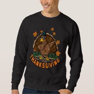 Thanksgiving Dabbing Dab Dance Turkey Boy Girl Men Sweatshirt