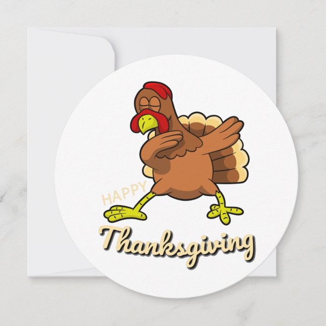 thanksgiving dabbing turkey invitation (Front)