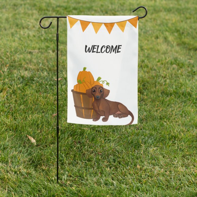 Thanksgiving Dachshund  Garden Flag (In SItu)