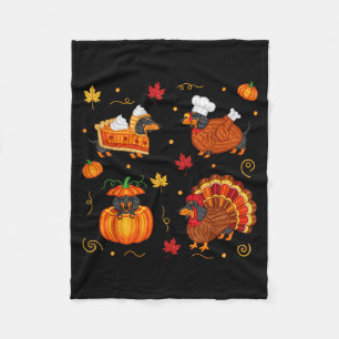 Thanksgiving Dachshund Weiner Dog Turkey Cute Pump Fleece Blanket