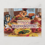 Thanksgiving Dachshunds Holiday Postcard at Zazzle