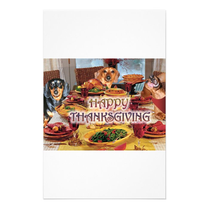 Thanksgiving Dachshunds Stationery Paper