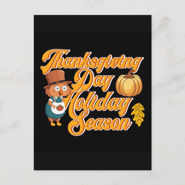 Thanksgiving Day: A Season of Gratitude and Gather Holiday Postcard (Front)