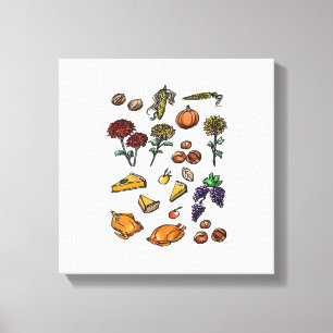 Thanksgiving day autumn attributes Classic T-Shirt Canvas Print
