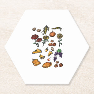 Thanksgiving day autumn attributes Classic T-Shirt Paper Coaster