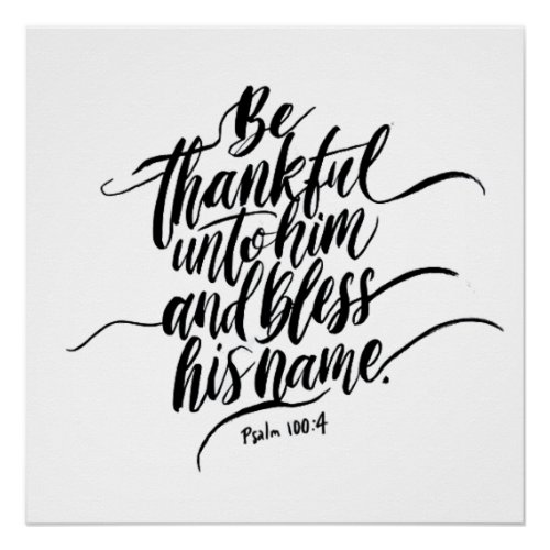 Thanksgiving Day Bible Verse Psalm 10004 Poster