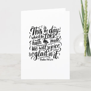Thanksgiving Day Bible Verse: Psalm 118:24 Letterpress Thank You Card