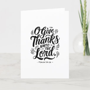Thanksgiving Day Bible Verse: Psalm 136:26 Letterpress Thank You Card