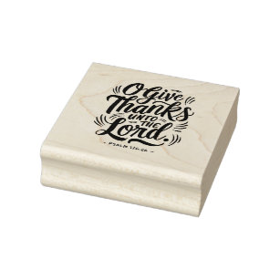 Thanksgiving Day Bible Verse: Psalm 136:26 Rubber Stamp