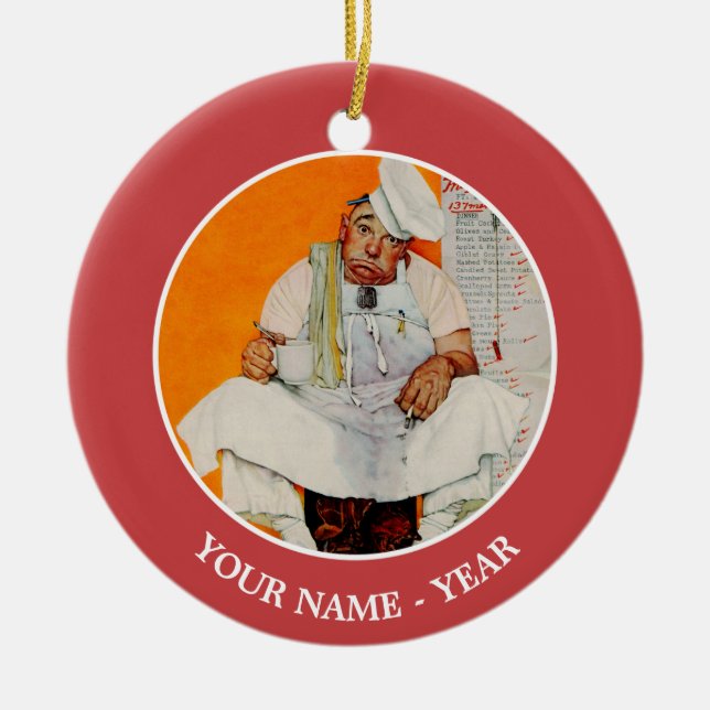 Thanksgiving Day Blues Ceramic Ornament (Front)