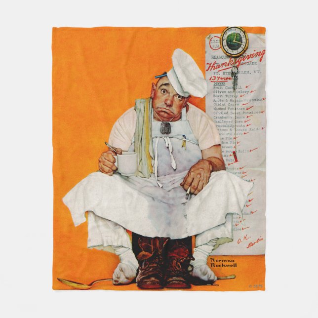 Thanksgiving Day Blues Fleece Blanket (Front)