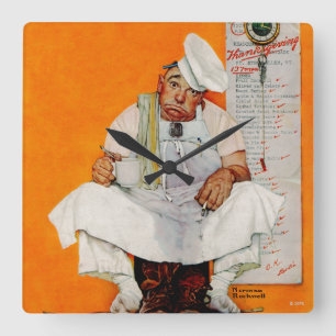 Thanksgiving Day Blues Square Wall Clock