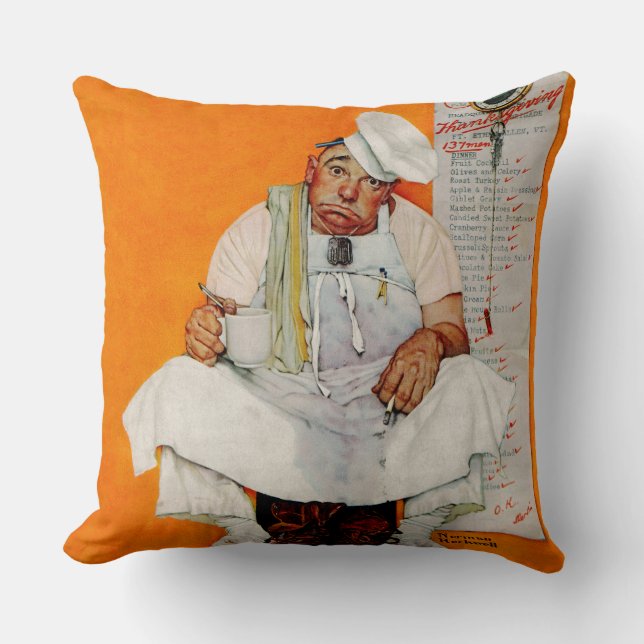 Thanksgiving Day Blues Throw Pillow (Front)