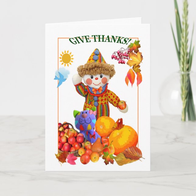 Thanksgiving Day Card for Kids (Front)