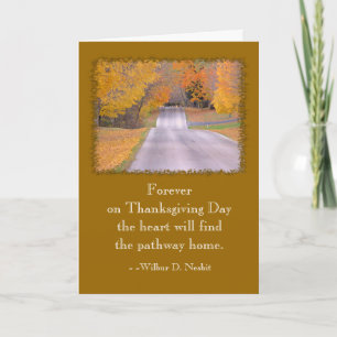 THANKSGIVING DAY CARD, SENTIMENTAL QUOTE. HOLIDAY CARD
