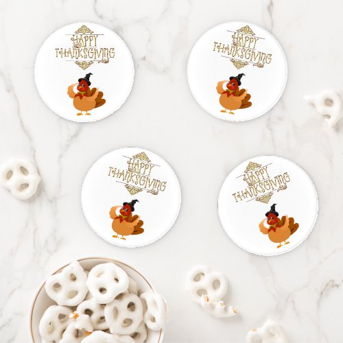 Thanksgiving Day Ceramic Coaster Set