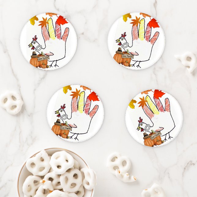 Thanksgiving Day Ceramic Coaster Set (In Situ)