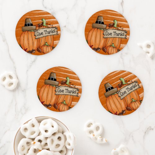 Thanksgiving Day Ceramic Coaster Set