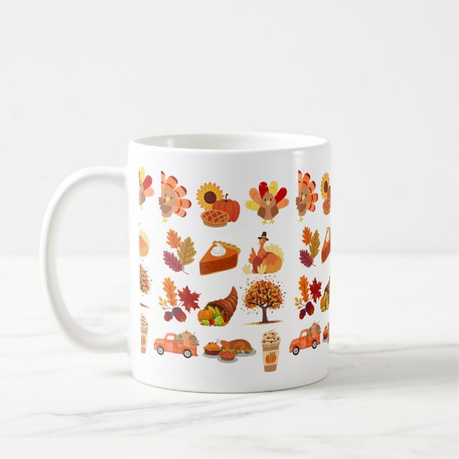 Thanksgiving Day Collage Coffee Mug (Left)
