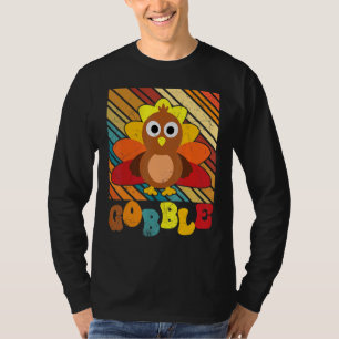 Thanksgiving Day Cute Turkey Gravy Groovy Gobble F T-Shirt