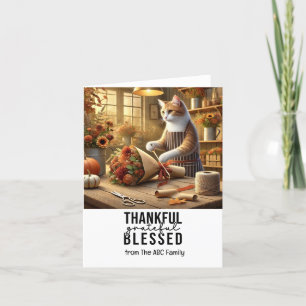 Thanksgiving Day for Cat Lovers Holiday Card 