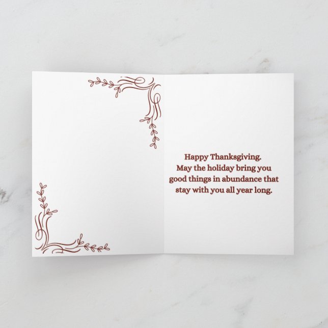 Thanksgiving Day Greeting Card (Inside)