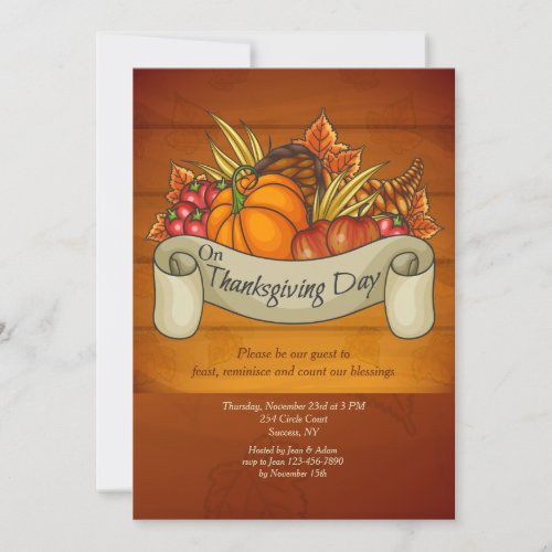 Thanksgiving Day Harvest Invitation