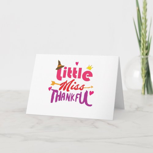 Thanksgiving Day Kids Little Miss Thankful Holiday Card