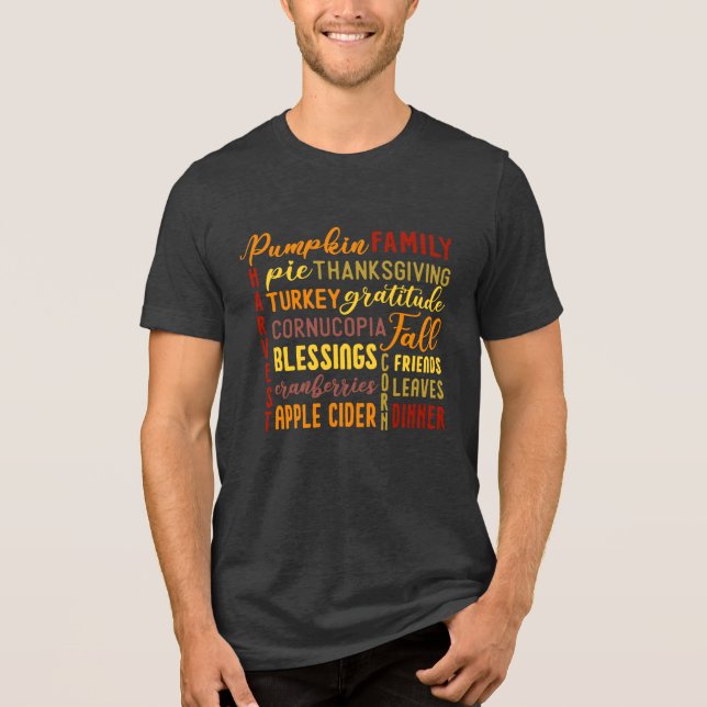 Thanksgiving Day Men's T-Shirt Tri-Bl Tri-Blend Shirt (Front)