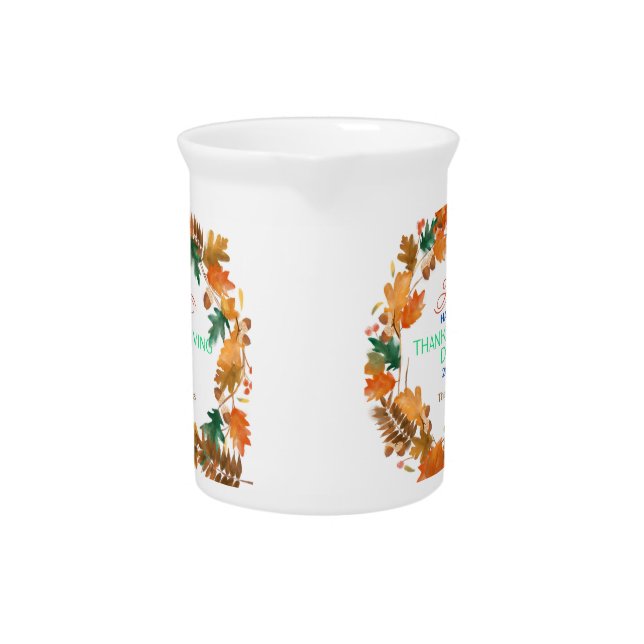 Thanksgiving day Mug  Beverage Pitcher (Front)