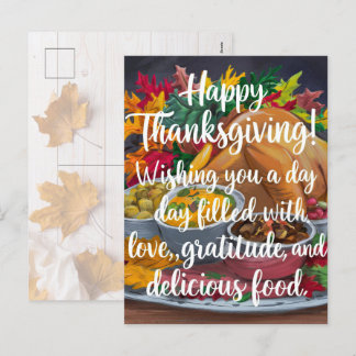 Thanksgiving Day of Love and Gratitude Holiday Postcard