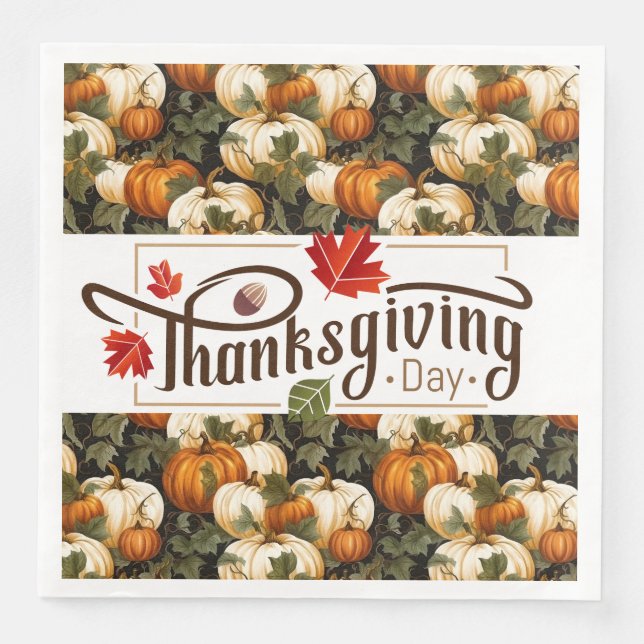 Thanksgiving Day  Paper Dinner Napkins (Front)