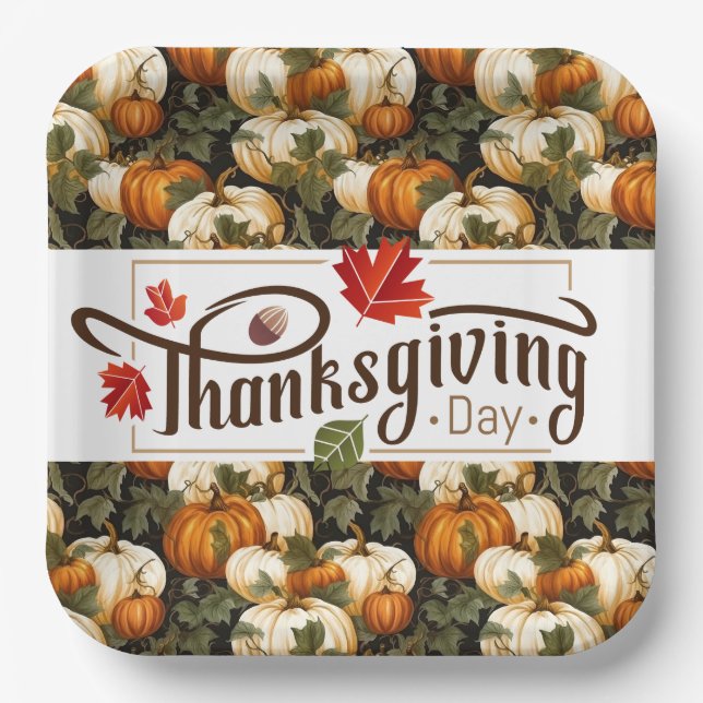 Thanksgiving Day  Paper Plates (Front)