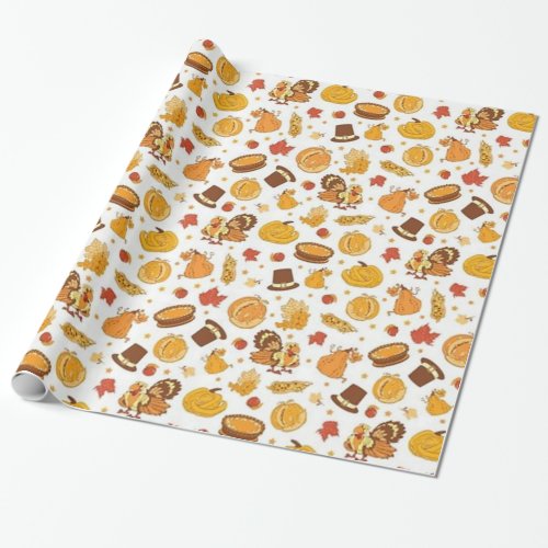 Thanksgiving Day Pattern Wrapping Paper