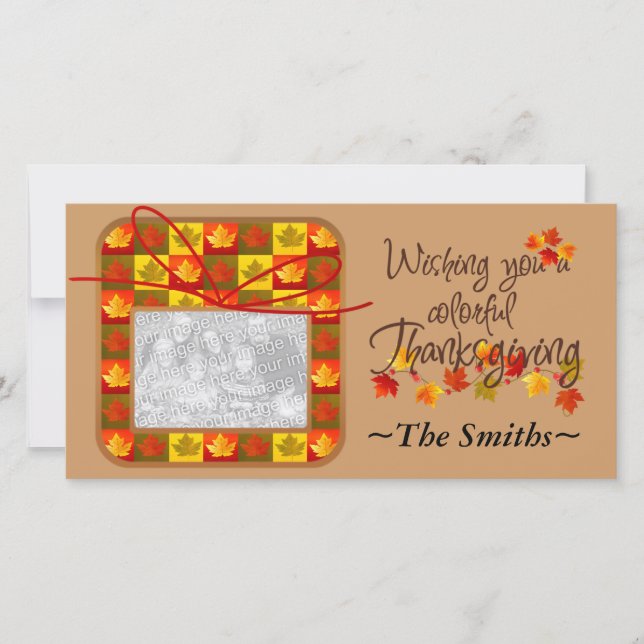 Thanksgiving Day Personalized Holiday Card (Front)