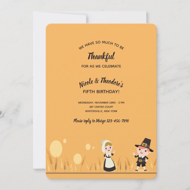 Thanksgiving Day Pilgrims Invitation (Front)