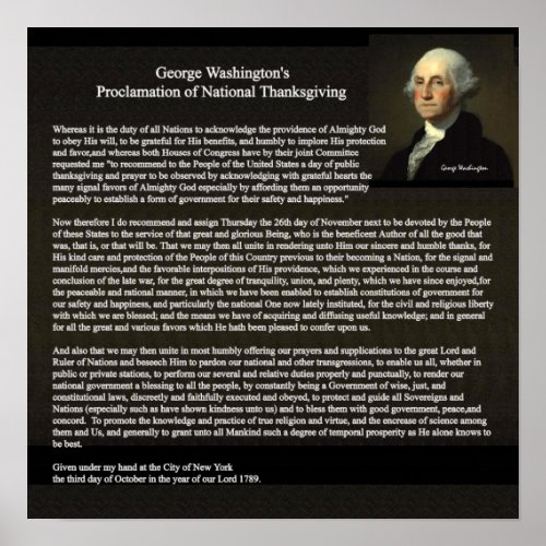 Thanksgiving Day Proclamation Poster