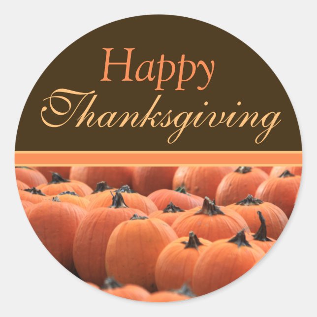 Thanksgiving Day Pumpkin Envelope Stickers (Front)