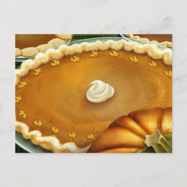Thanksgiving Day Pumpkin Pie Postcard (Front)