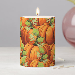 THANKSGIVING DAY PUMPKINS  PILLAR CANDLE